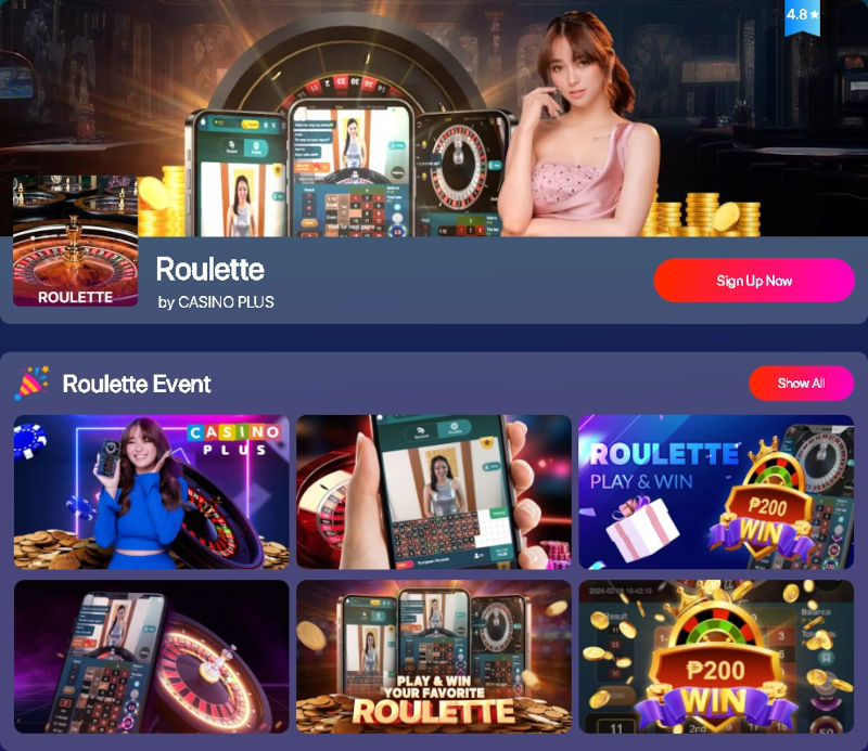 Casino Plus roulette game and events